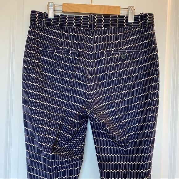 Theory Tribecca Geo Print Crop Pants Deep Navy - Picture 7 of 11